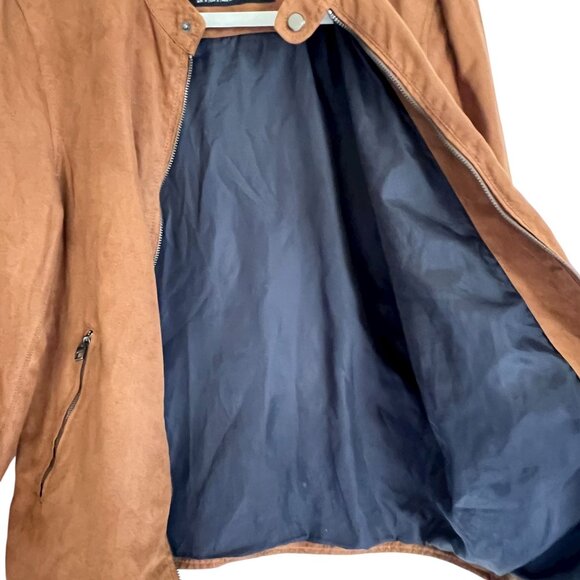 Zara Man Faux Suede Zip Jacket Shirt Men’s Small Brown Overshirt Shacket - Picture 10 of 13